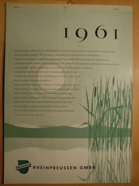 RHEINPREUSSEN KALENDER  1961   Jahreskalender  Reisekalender  RHEINPREUßEN