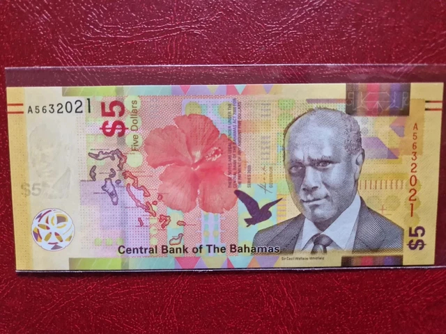 Bahamas –   P#New 5 Bahamas Dollars 2020 Uncirculated Banknote.