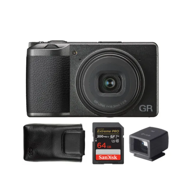 Ricoh GR III Premium Compact Digital Camera with GV 2 External Viewfinder Bundle