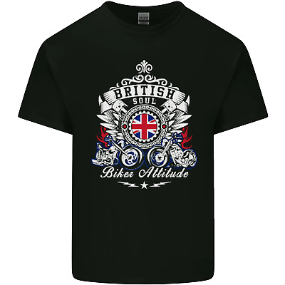 British Soul BIKER MOTOCICLETTA MOTO DA UOMO COTONE T-Shirt Tee Top