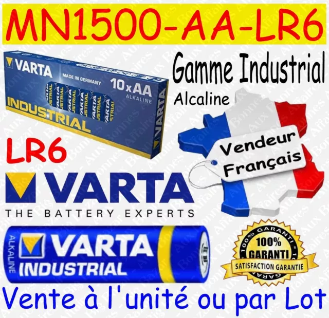 Piles AA LR6 MN1500 Alcaline VARTA INDUSTRIAL BULK : x 2 4 8 10 20 30 40 50 100