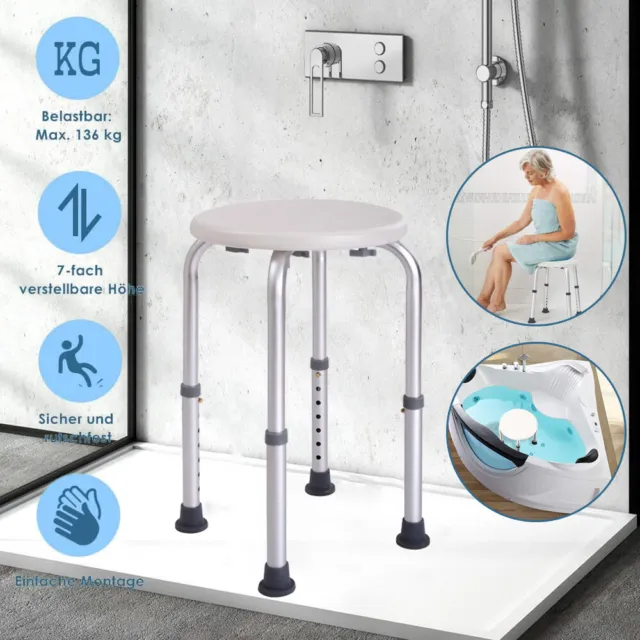 Asiento de ducha para personas mayores silla de ducha altura ajustable taburete de ducha baño banco de ducha