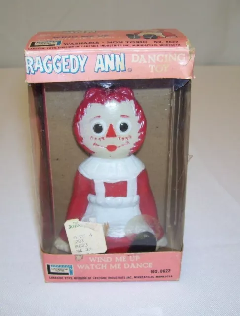 1967 Raggedy Ann Wind Me Up Watch Me Dancing Toy w/Box Lakeside Toys