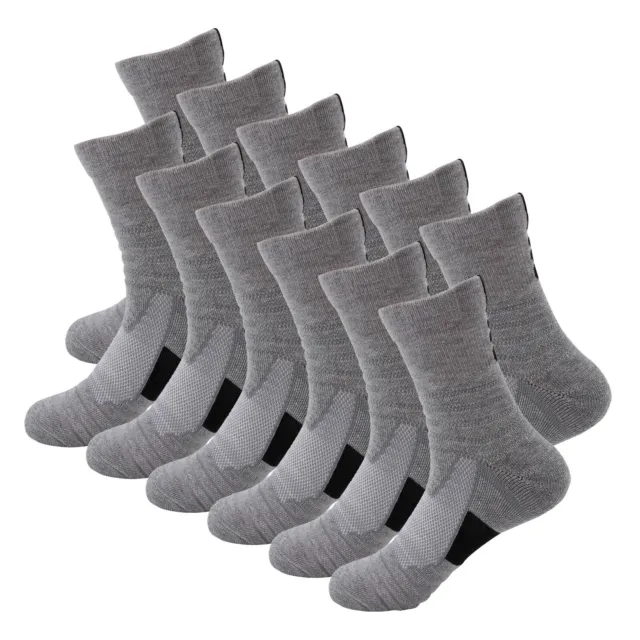 12 Pairs Mens Athletic Cotton Casual Long Sport Work Crew Socks Size 9-11 6-12