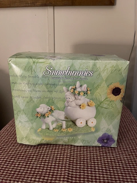 Vintage  Dept. 56 2003 Ewe Pull & We'll Follow Snow Bunnies Original Box