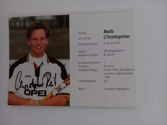 Christopher Reitz - Hockey - original Autogramm - ca. 10x15cm - Autogrammkarte
