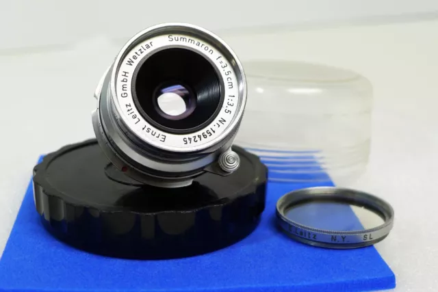 Leica 3.5cm f3.5 Summaron E39 Wide Angle SM Lens + Filter/L39- M Adapter In Case