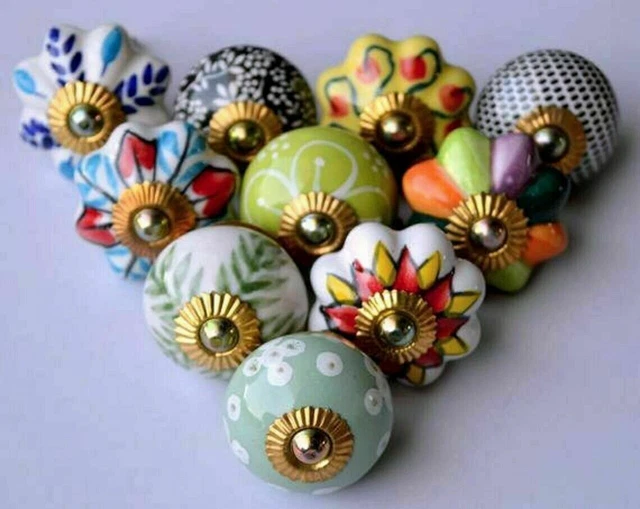 Lot de 20 boutons de porte en céramique