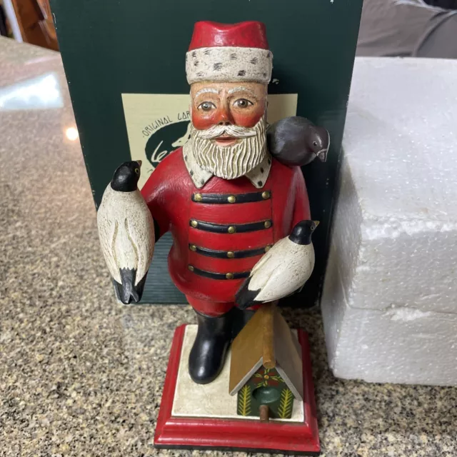 LEO SMITH Folk Art Midwest of Cannon Falls Santa with Birds Birdhouse 10”