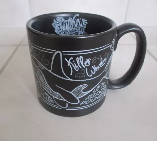 SEA WORLD Killer Whales 16 oz. Coffee Mug Cup Sea World Adventures Heavy Mug