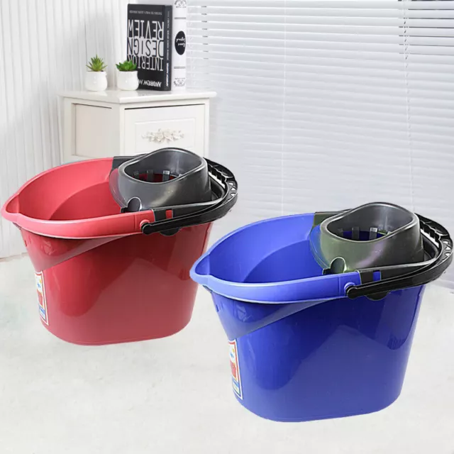 13 Litre Plastic Mop Bucket for Kitchen Bathroom Household Use Random Blue Red