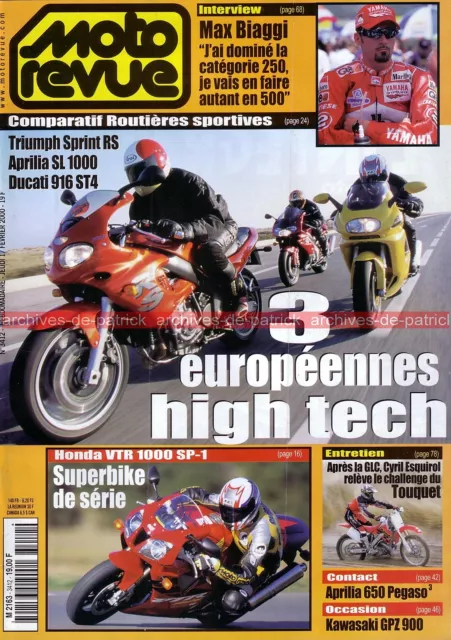 Moto Revue 3412 Honda Vtr 1000 Sp-1 Ducati 916 St4 Triumph Sprint Rs Aprilia Sl