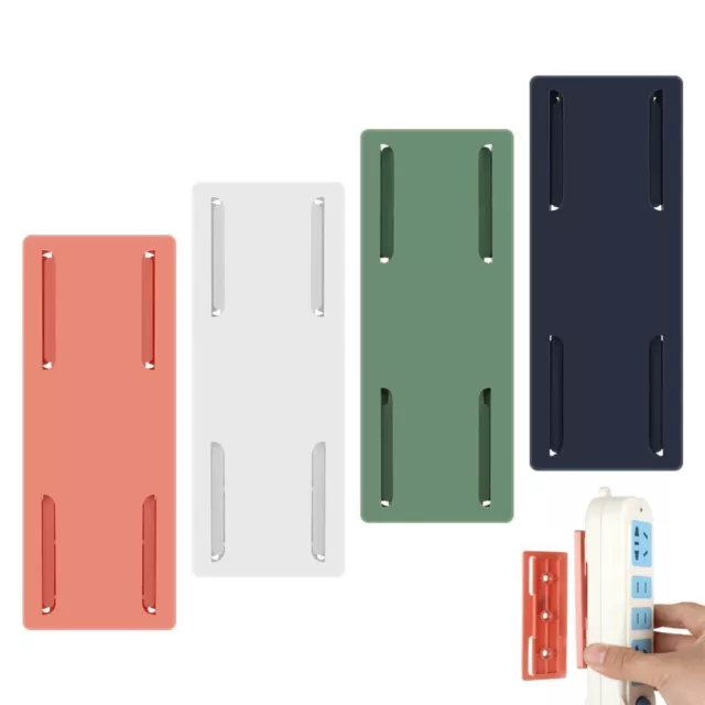 Punch-Free Power Strip Rack Power Board Holder Wall Mounted Sticker Plug Fixer