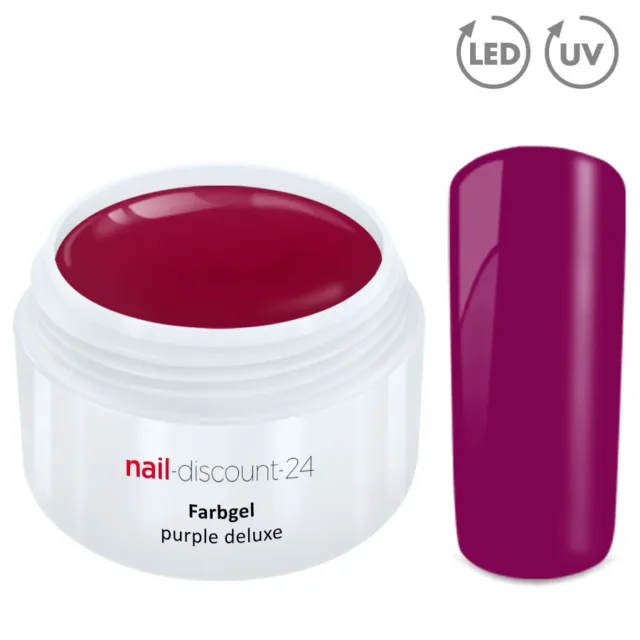 Color UV Gel LED FARBGEL PURPLE DELUXE French Modellage NailArtDesign Nagel Lila