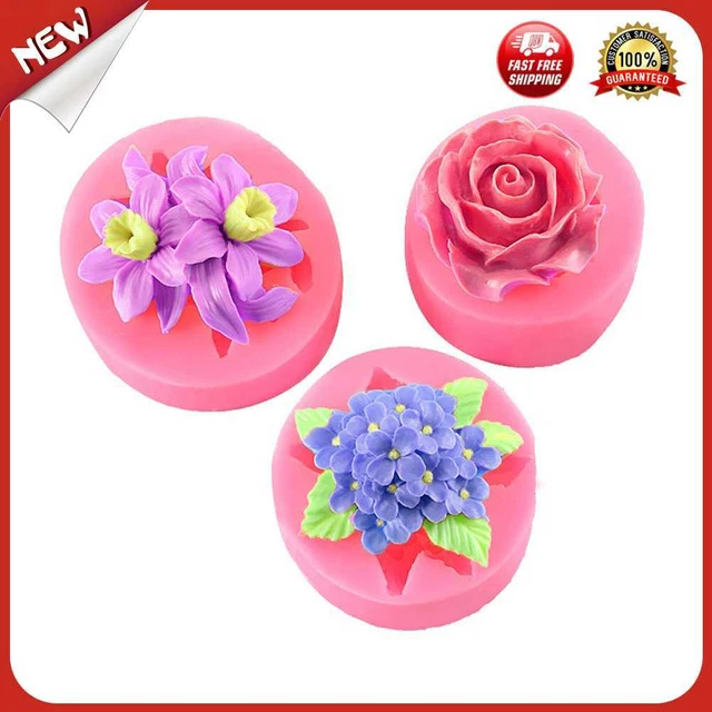 es Flower  Rose Silicone Cake Mold 3D Jelly Candy Chocolate Decoration Baking To