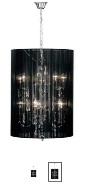 Stunning Designer Black 10 Bulb Chandelier RRP £529