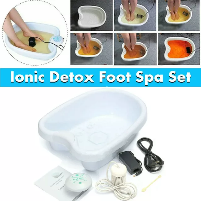 Ion Ionic Detox Foot Bath Spa Machine w/ Tub Array Cell Cleanse Health Care Tool