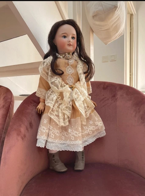 Les Poupees D'autrefois - IMMENSE POUPEE SFBJ MOULE JUMEAU R PARFAIT ETAT D'ORIGINE 82 CM