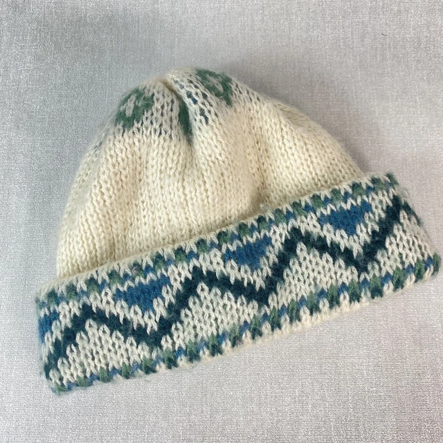Cappello da sci vintage anni '70 St Michael in lana/crema