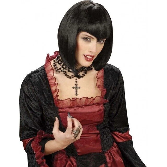 Wig 'Gothic Vamp' black WIDMANN WIG IN BOX new CARNIVAL PARTY