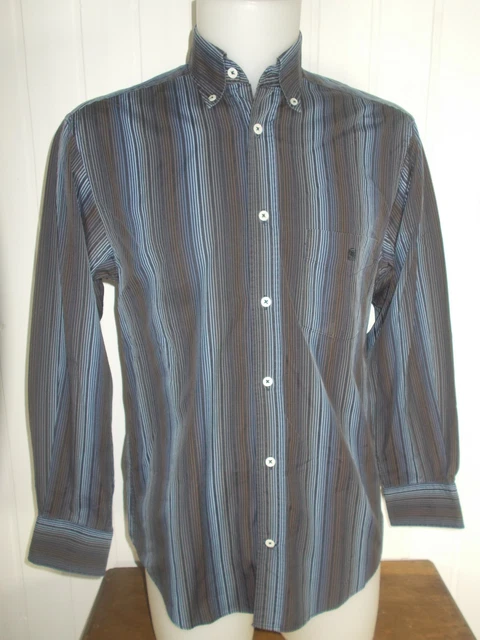 Chemise Homme Marlboro Classics MCS Taille M 40 - Coton Bleu Rayé, Slim Fit, Occasion Très Bon état