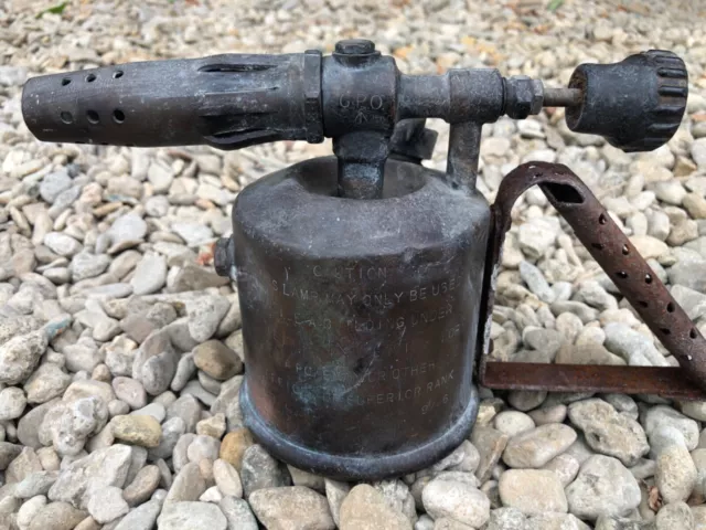 Bladon RARE Vintage ~ Brass Blowlamp PETROL Blowtorch  BROAD ARROW