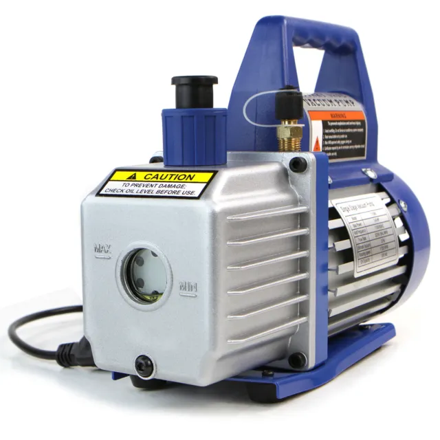 Single-Stage 3CFM Rotary Vane Deep Vacuum Pump 1/4HP HVAC AC Air tool R410a R134