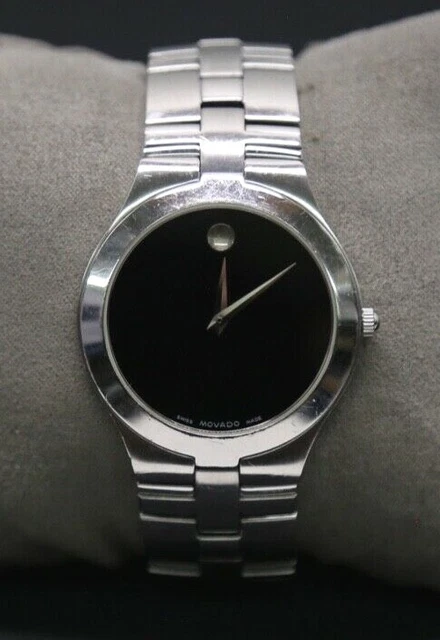 Movado Museum Black Dial, Stainless Steel Men's Wristwatch