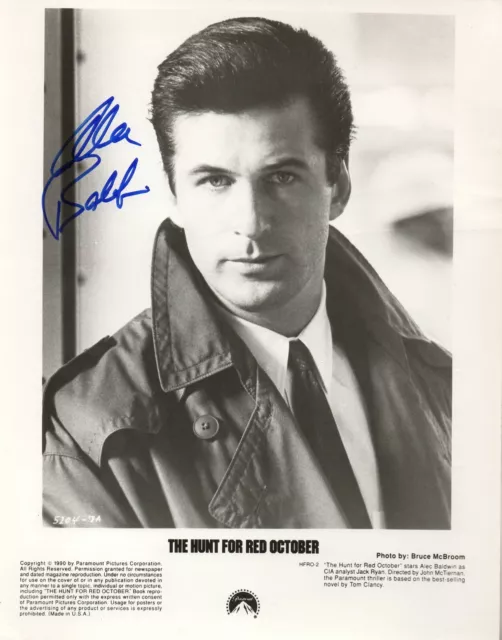 Alec Baldwin Signed 8x10 Photo The Hunt for Red October Autograph Beckett