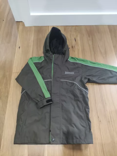 Kathmandu Jacket Kids 6 Year Brown Green Coat Waterproof Windproof Size 8