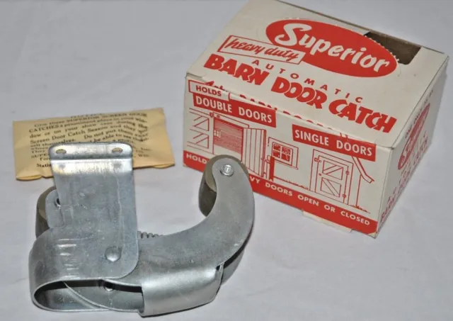 Vintage Superior Barn Door Catch w/ Hardware Heavy Duty Automatic Latch