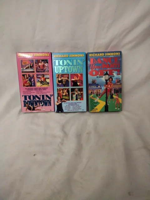 RICHARD SIMMONS VHS Tapes - Tonin' Uptown & Downtown + Dance Pants Off ...
