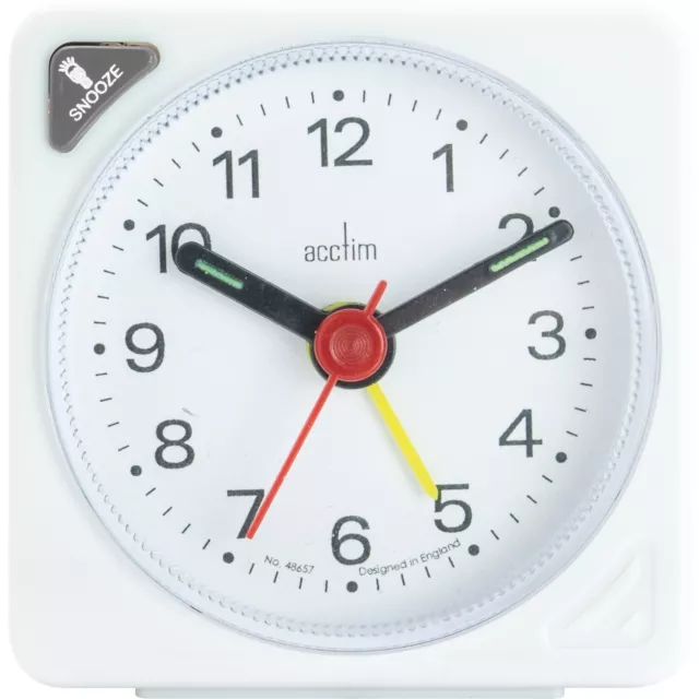 Acctim Ingot Crescendo Mini Travel Alarm/Desk Clock White