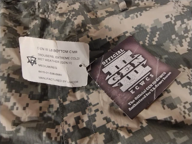 Gen III L6 wet weather digital camo gore tex trousers Med Reg NEW w/ tags