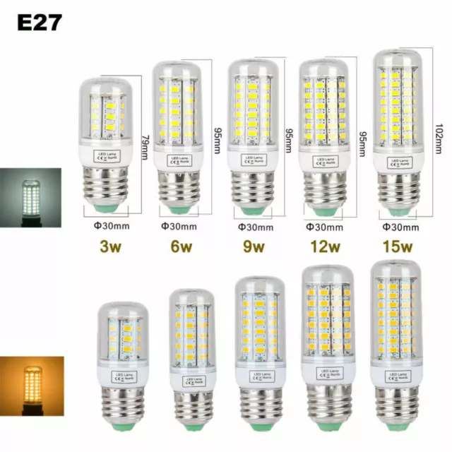 E14 E27 B22 LED Mazorca Bombilla 7W 12W 20W 25W Luz 5730 SMD Bombilla Lámpara 2