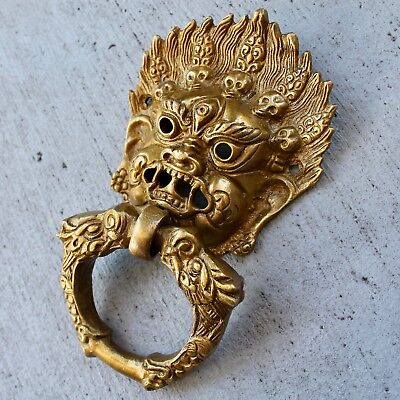 Antique Front Door Knocker, Vintage Style Solid Brass wall Gothic Vampire Decor