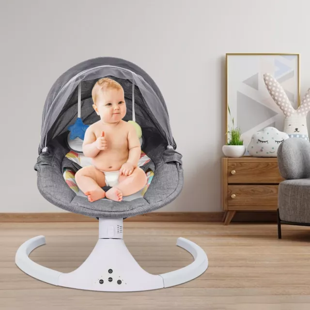 Electric Smart Baby Electric Rocking Chair Baby Swing Cradle w/ Bluetooth Music