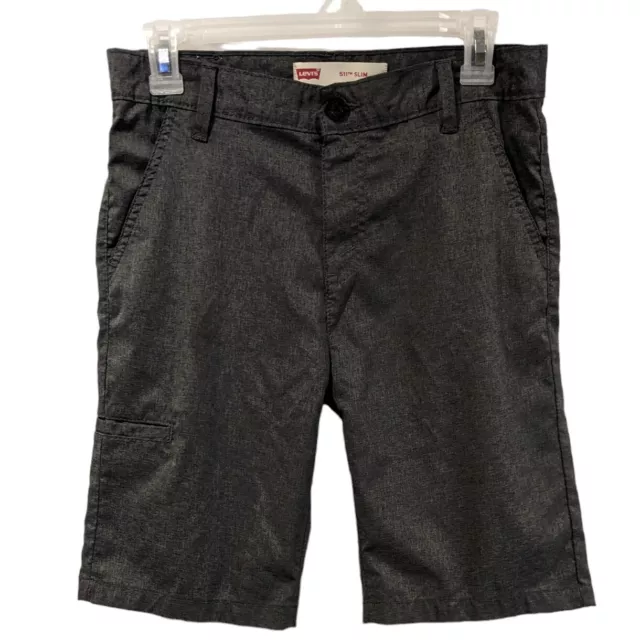 Levi's 511 Slim 16 Regular Boy's Gray Shorts Slash Pockets Cargo Tech Pocket