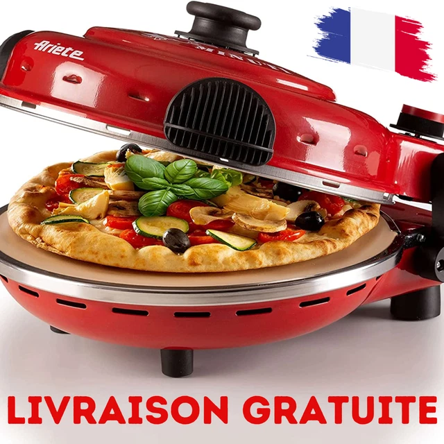Four à Pizza 1200 W Cuit en 4 Minutes Pierre Réfractaire 32 cm de Diamètre