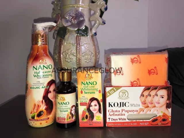 Nano Whitening Body Lotion + Kojic White Soap + Serum Set (ORIGINAL)