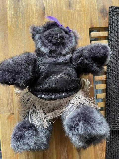 Hand Made Teddy Bear Deceased Estate Dressed Jointed Bear purple