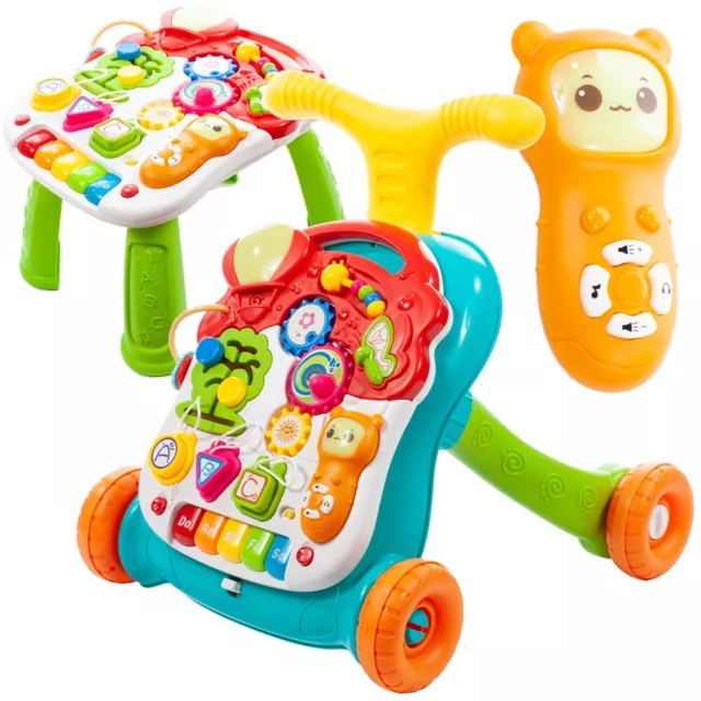 MalPlay Laufwagen Bunt  mit Spieltisch und Baby Piano Lauflernwagen Lauflernhilf