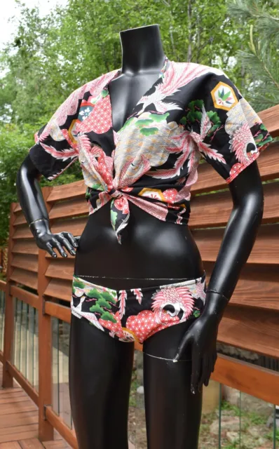 vtg 70's Liberty House of Hawaii teeny bikini bathing suit w/ matching cover xs