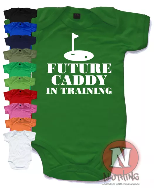 Future Caddy in training Cute Babygrow Baby Suit Great Gift vest golf golfers