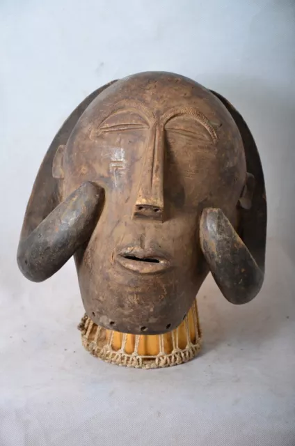 African tribal art , Amazing Luba mask from Katanga Congo DRC - end