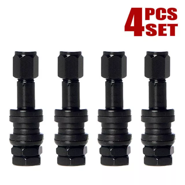 4Pcs TR48 Bolt On Tire Valve Stem Metal High Pressure Flush With Stem Cap