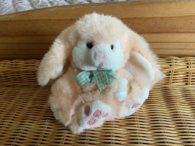 Russ Berrie Vintage Soft Plush Toy Cuddly Bunny Sits 6"Tall With Tags
