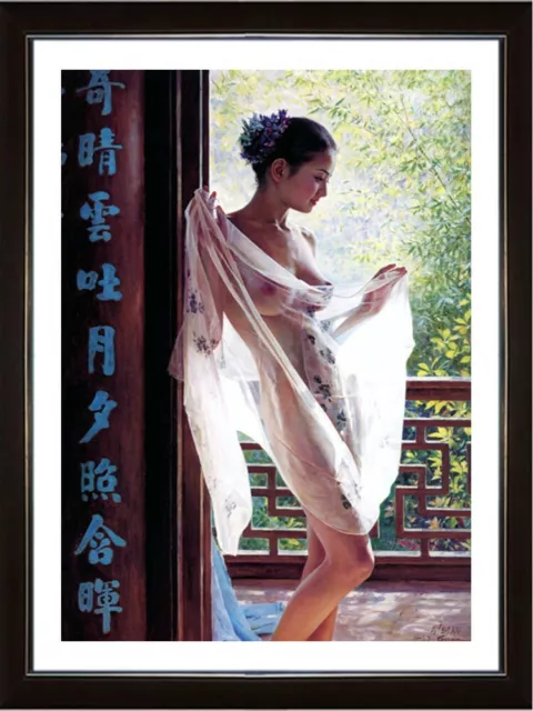 Hand painted Original Oil Painting art chinese nude girl on canvas 24"X36"