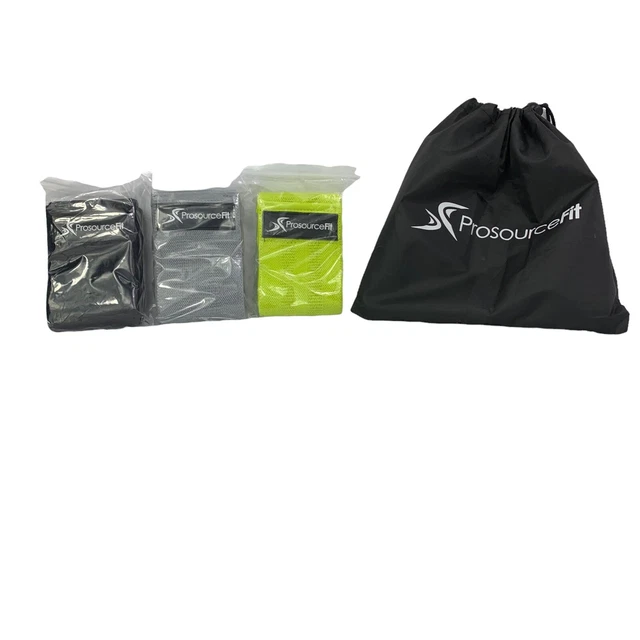 Resistance  Bands Trainer Fabric Loop  3 Pack ProsourceFit Exercise Workout Gear