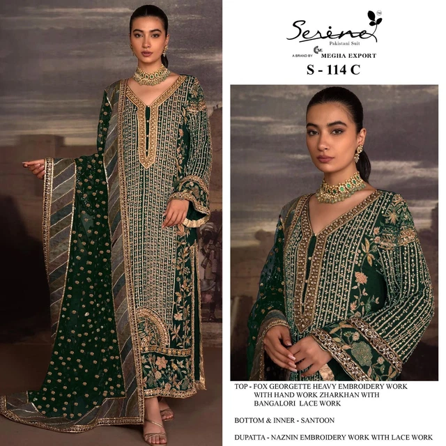 Salwar Kameez Costume Pakistanais Indien Robe Mariage serina Designer Eid 1